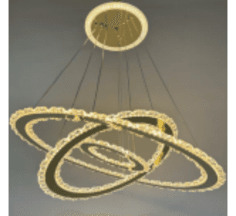 Interlocking Crystal Orbit Chandelier photo 1