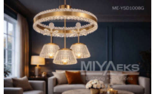 Crystal Ring Three-Shade Chandelier photo 1