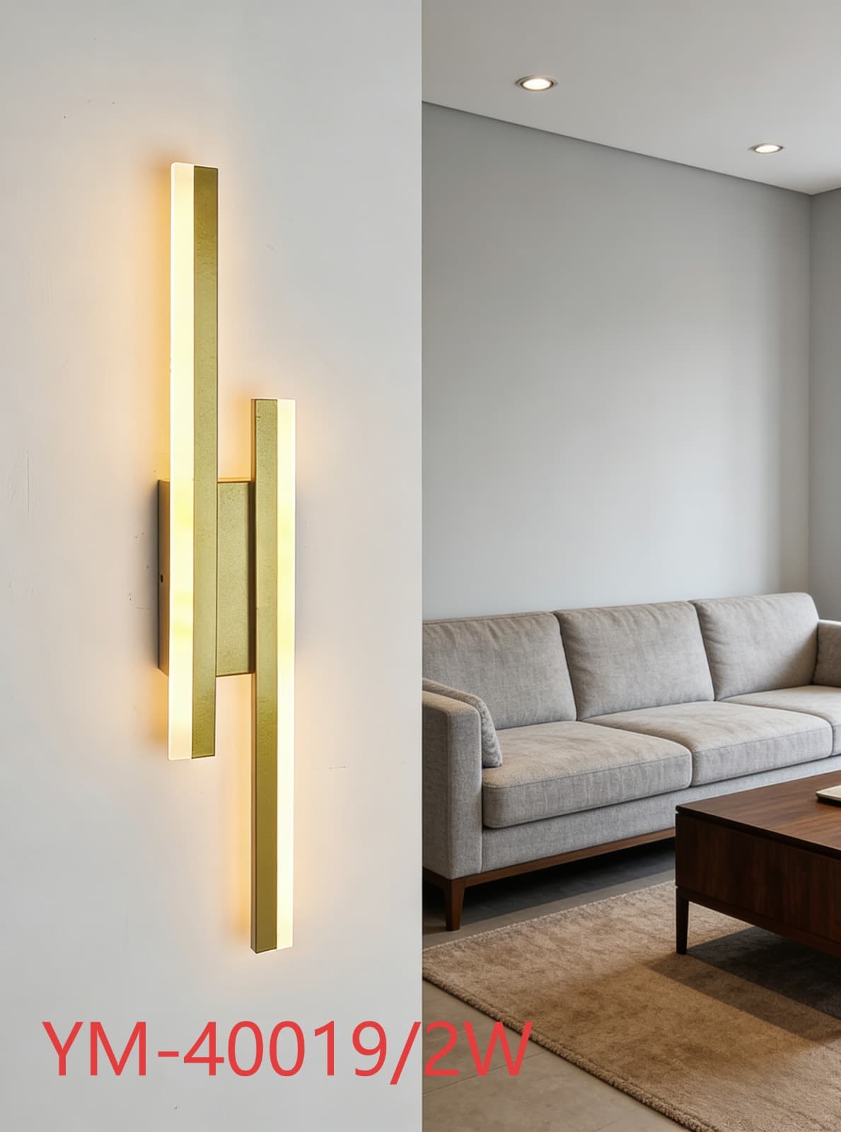 Gold Linear Wall Light photo 1