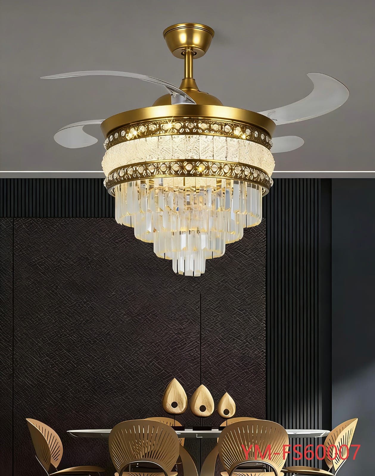 Crystal Semi-Flush Chandelier photo 1